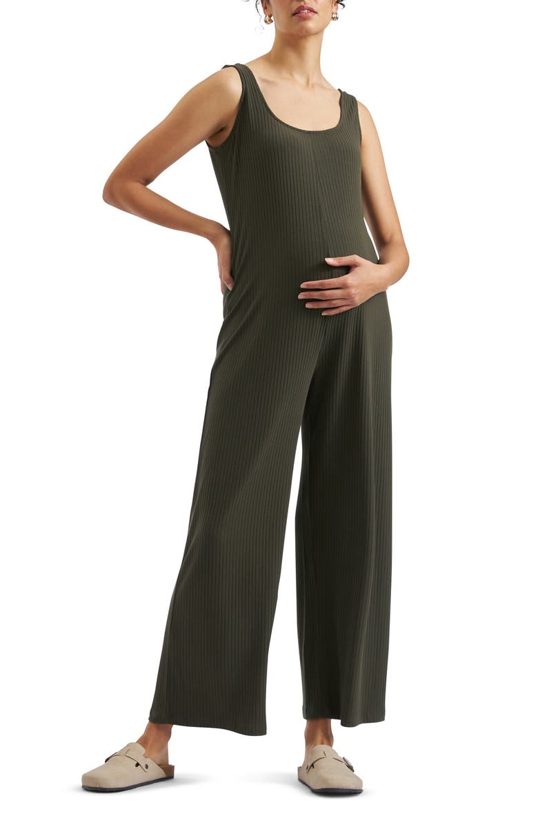 Ripe Maternity Bobby Rib Jumpsuit, Alternate, color, 