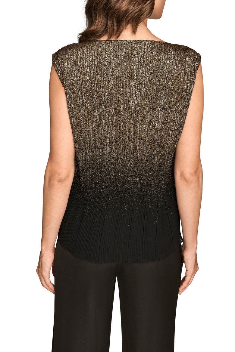 Metallic Ombré Sleeveless Top, Alternate, color, BLACK/ GOLD