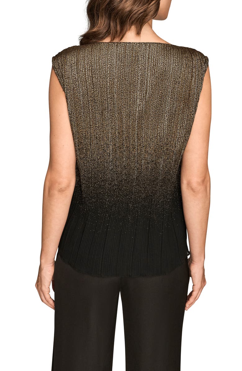 Donna Karan New York Metallic Ombré Sleeveless Top, Alternate, color, Black/ Gold