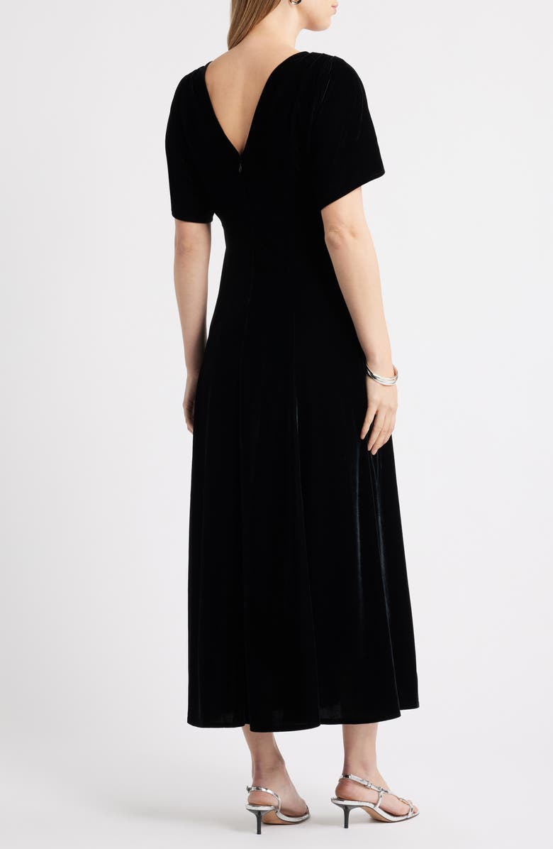 Chelsea28 Velvet V-Neck Maxi Dress, Alternate, color, Black