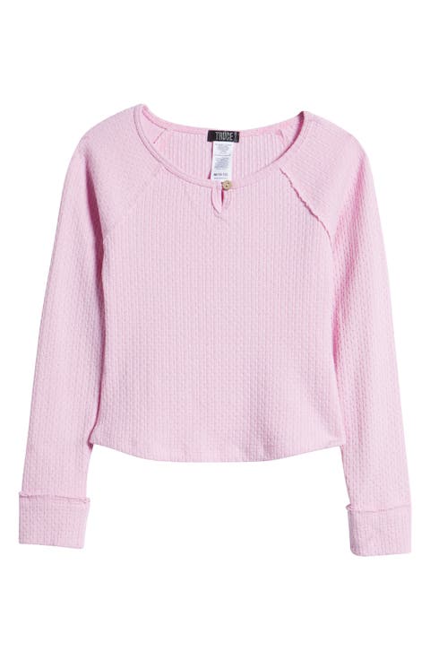 Kids' Waffle Stitch Long Sleeve Top (Big Kid)