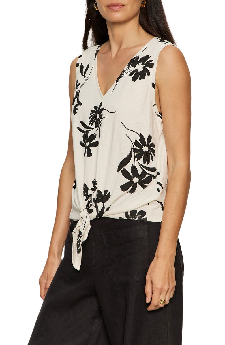 Sanctuary Floral Print Cotton Blend Tank, Alternate, color, Chalk White Bloom