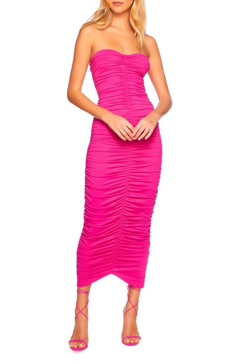 Ruched Strapless Cocktail Dress
