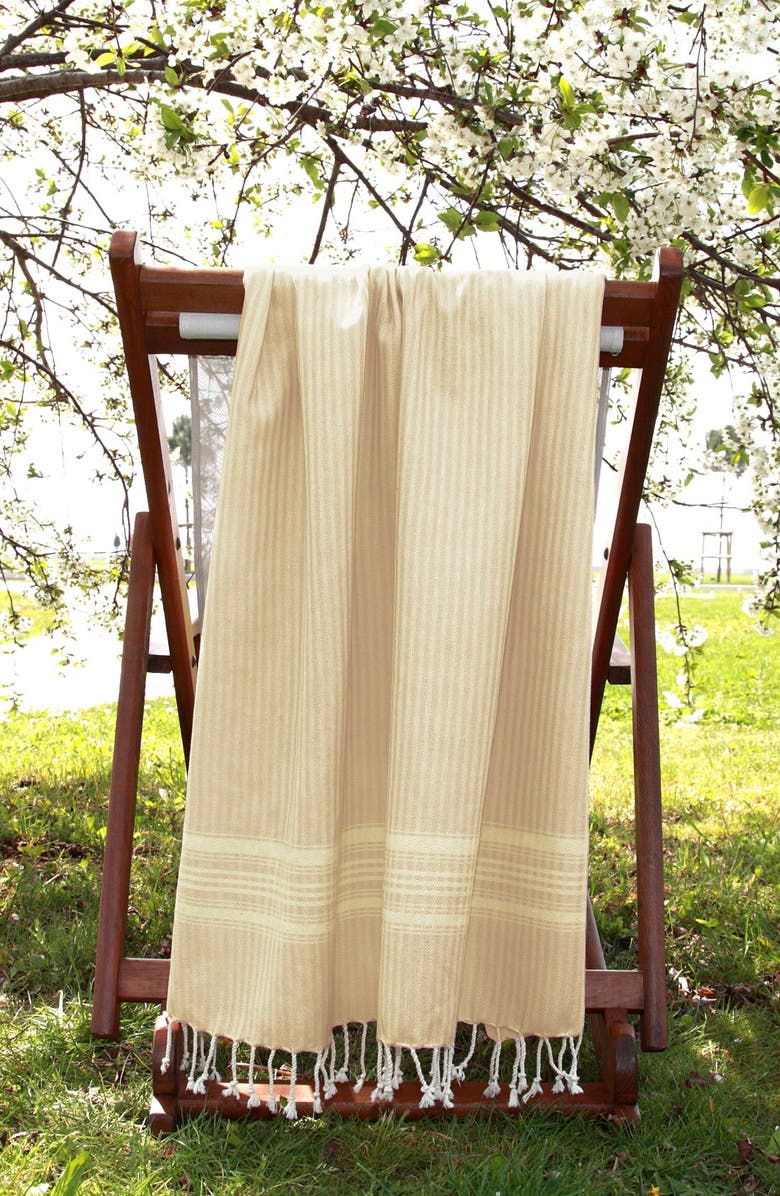 Linum Home Textiles 100% Turkish Cotton Luxe Herringbone Pestemal Beach Towel, Alternate, color, 