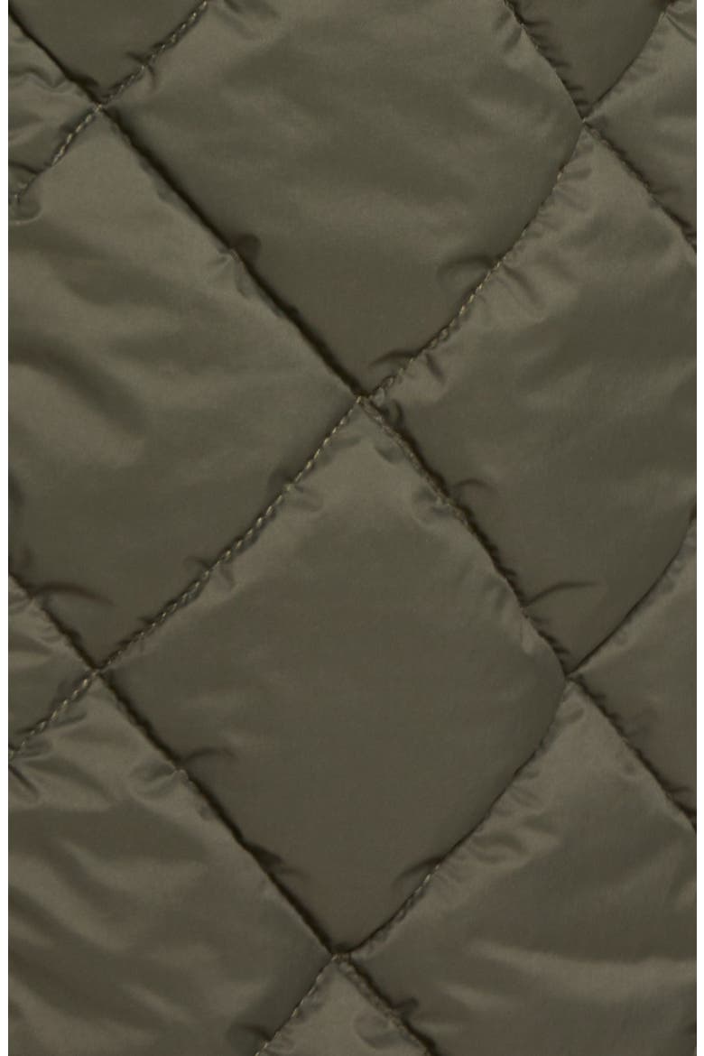 Long Hooded Quilted Coat, Alternate, color, OLIVE NIGHT