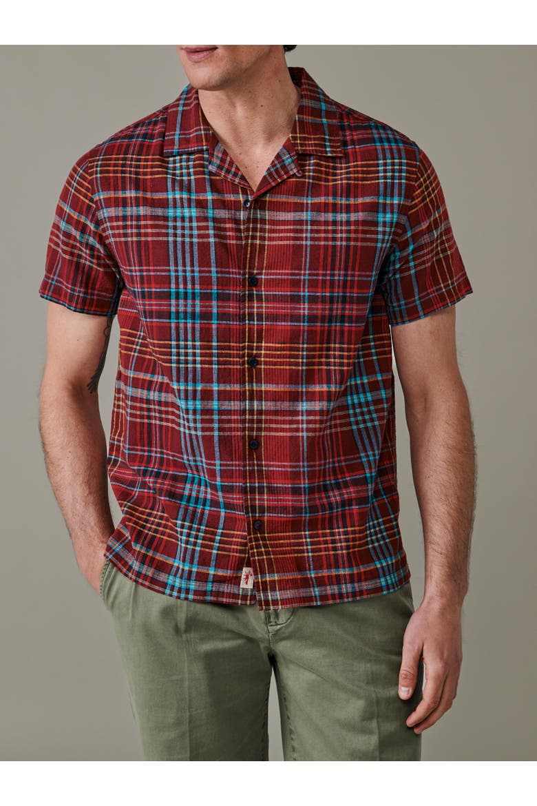 Abbots Cuban Collar Shirt, Alternate, color, Red Check