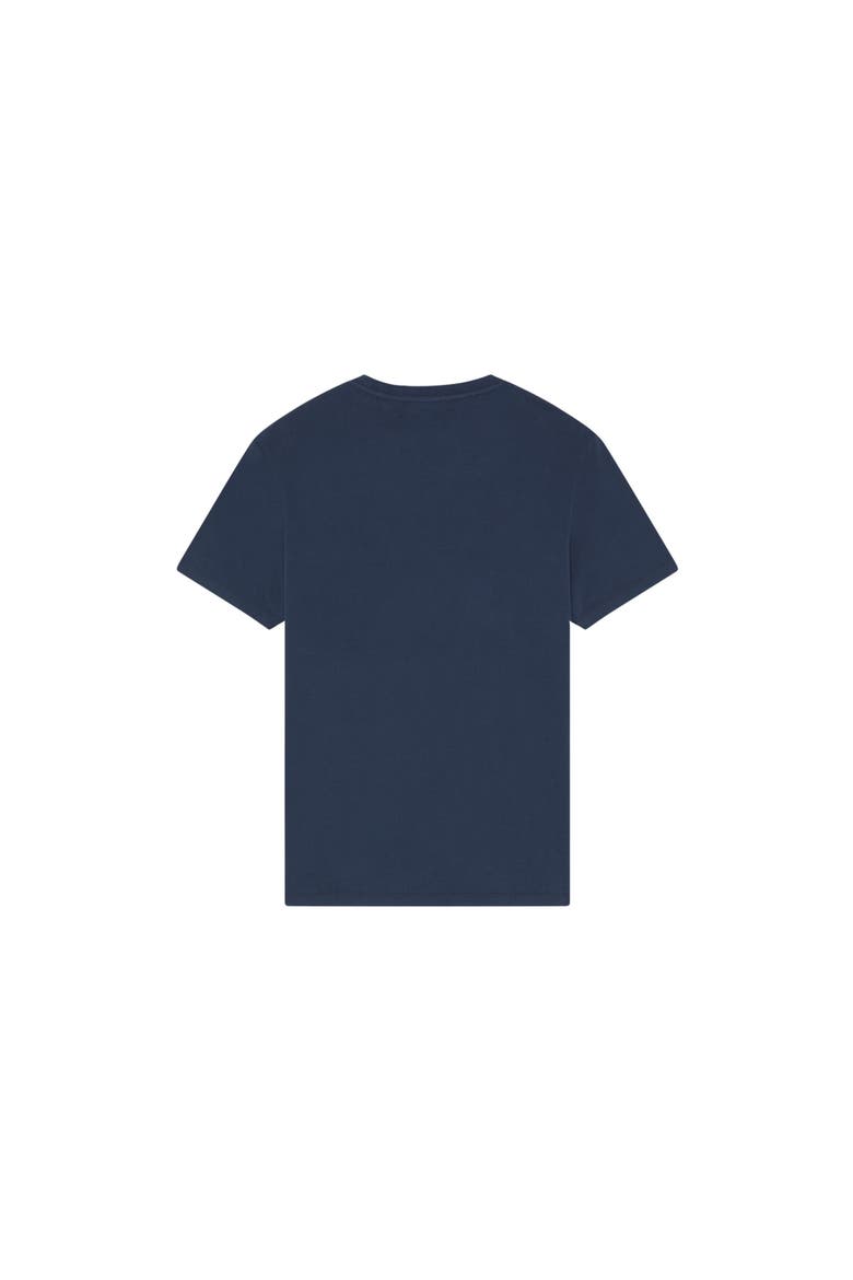 Men Organic Cotton T-shirt Big Turtle Embroidery, Alternate, color, Navy