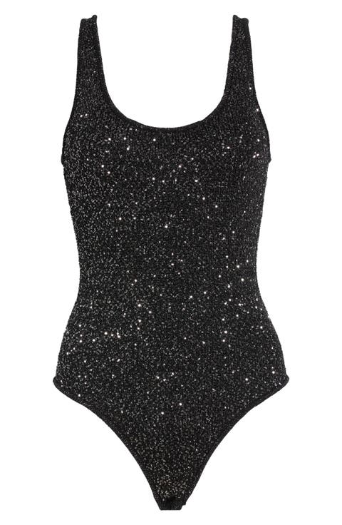 Sheila Scoop Neck Sequin Bodysuit