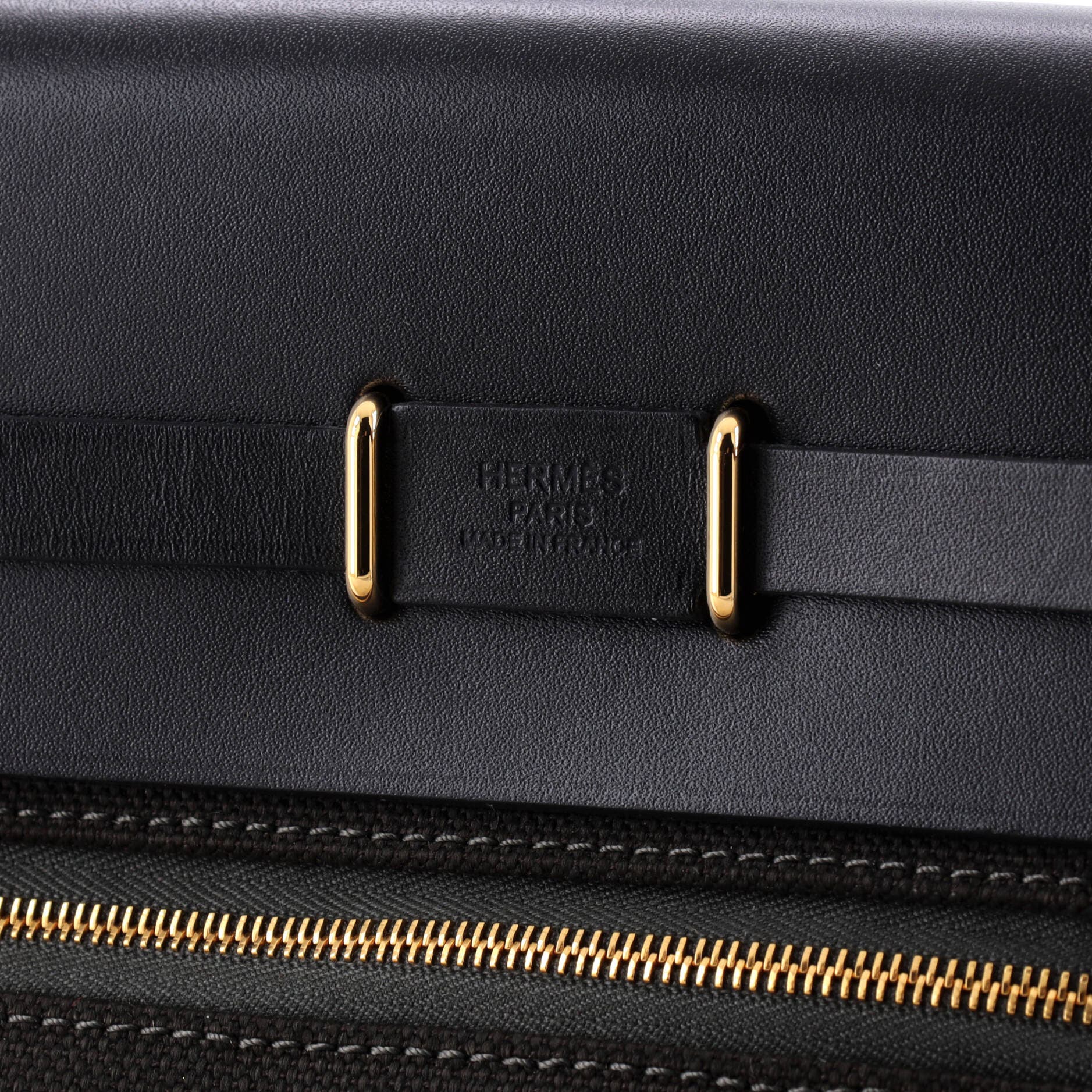 Pre-Owned Hermes Herbag Zip Toile and Leather 20, Alternate, color, Vert De Gris