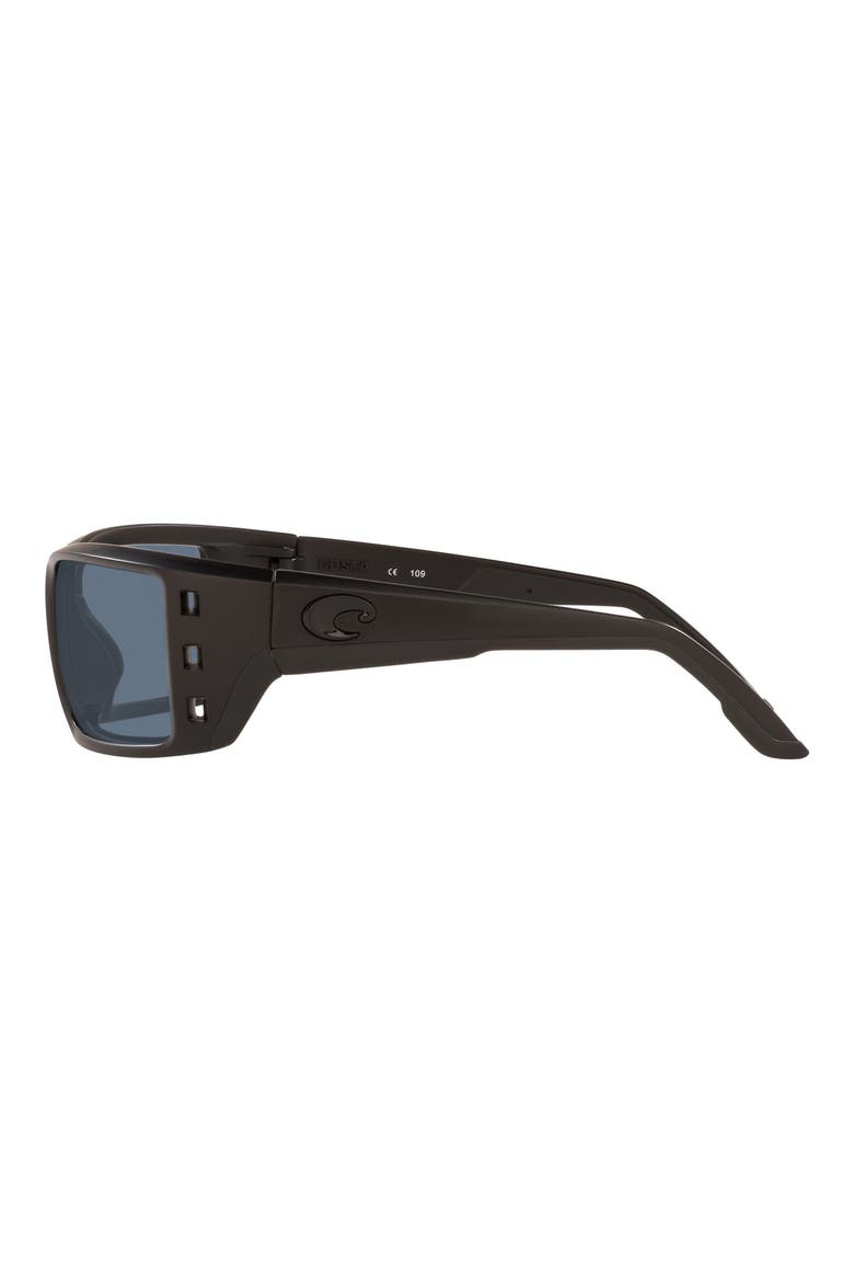 63mm Oversize Polarized Rectangular Sunglasses, Alternate, color, BLACK GREY