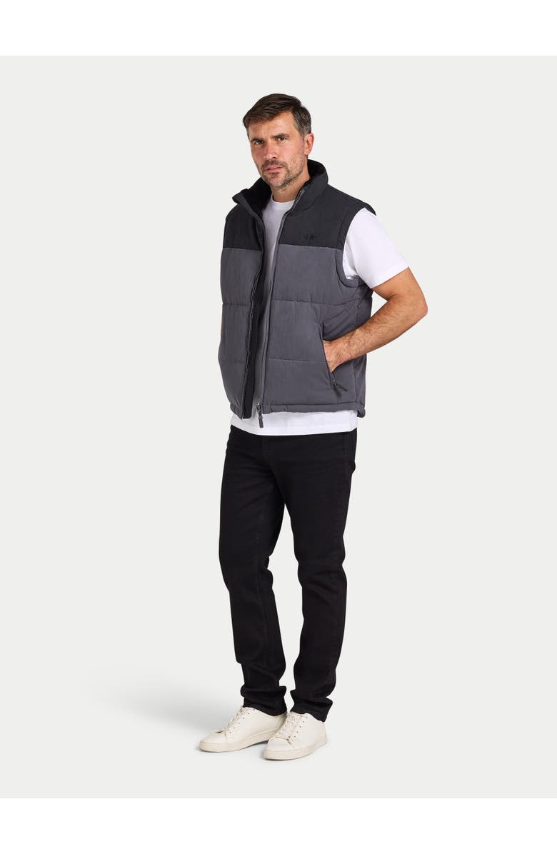 Raging Bull Two Tone Zip Neck Gilet, Alternate, color, Black