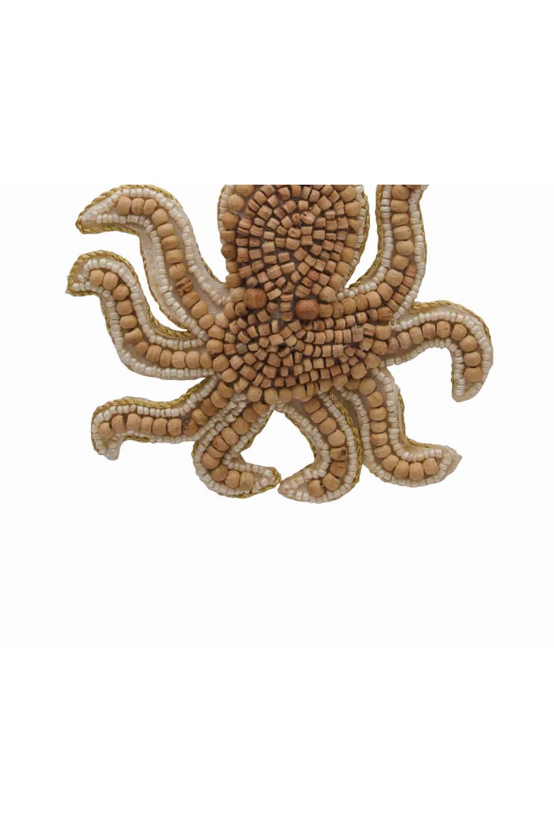 Wood Bead Octopus Ornament, Alternate, color, Beige