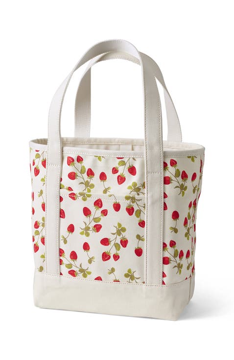 Medium Print 5 Pocket Open Top Canvas Tote Bag