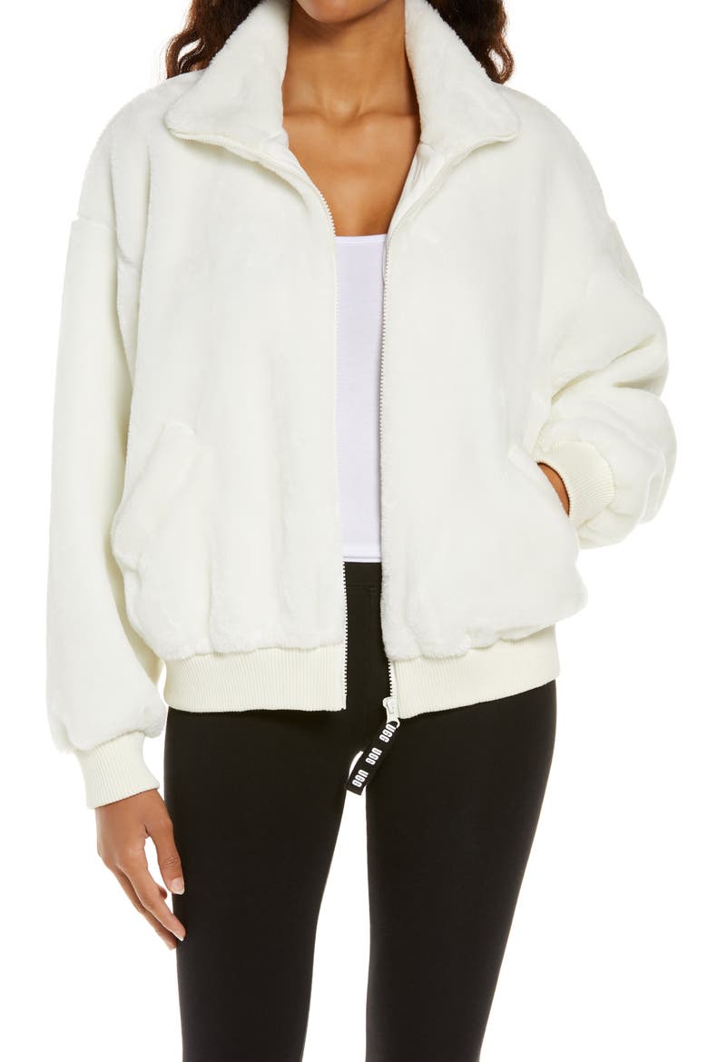 Laken Plush Fleece Jacket, Main, color, CREAM