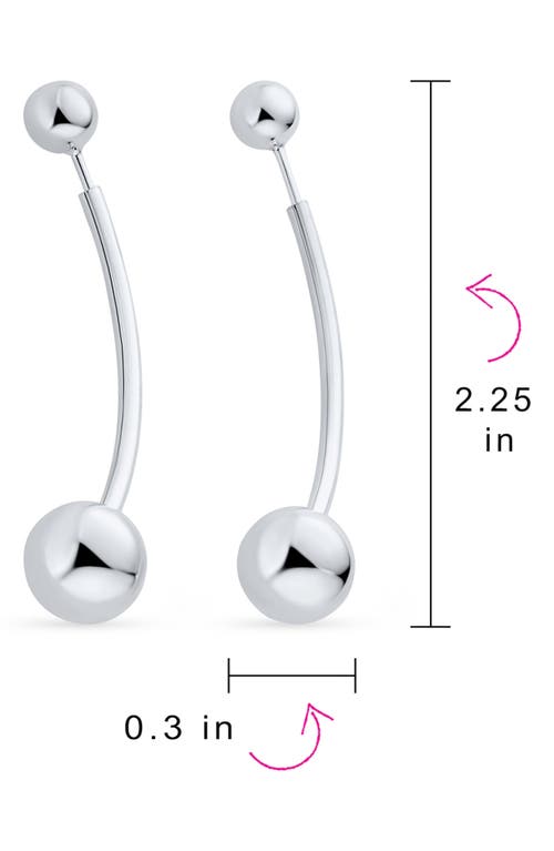 Bling Jewelry Modern Geometric Front/back Linear Earrings In Silver