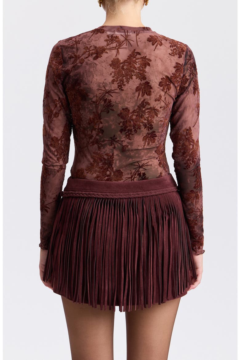 Floral Burnout Long Sleeve Shirt, Alternate, color, WINE MULTI