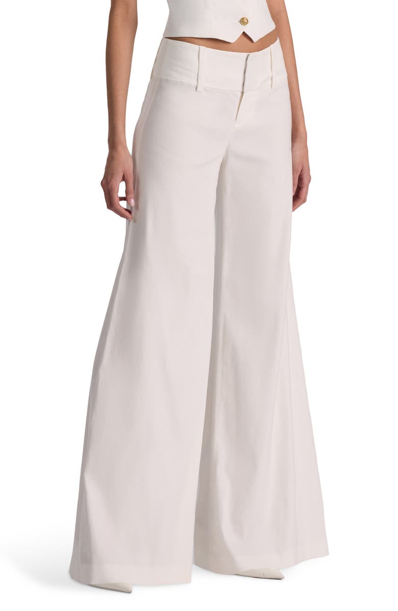 Alice + Olivia Olivia Wide Leg Linen Blend Pants, Alternate, color, 