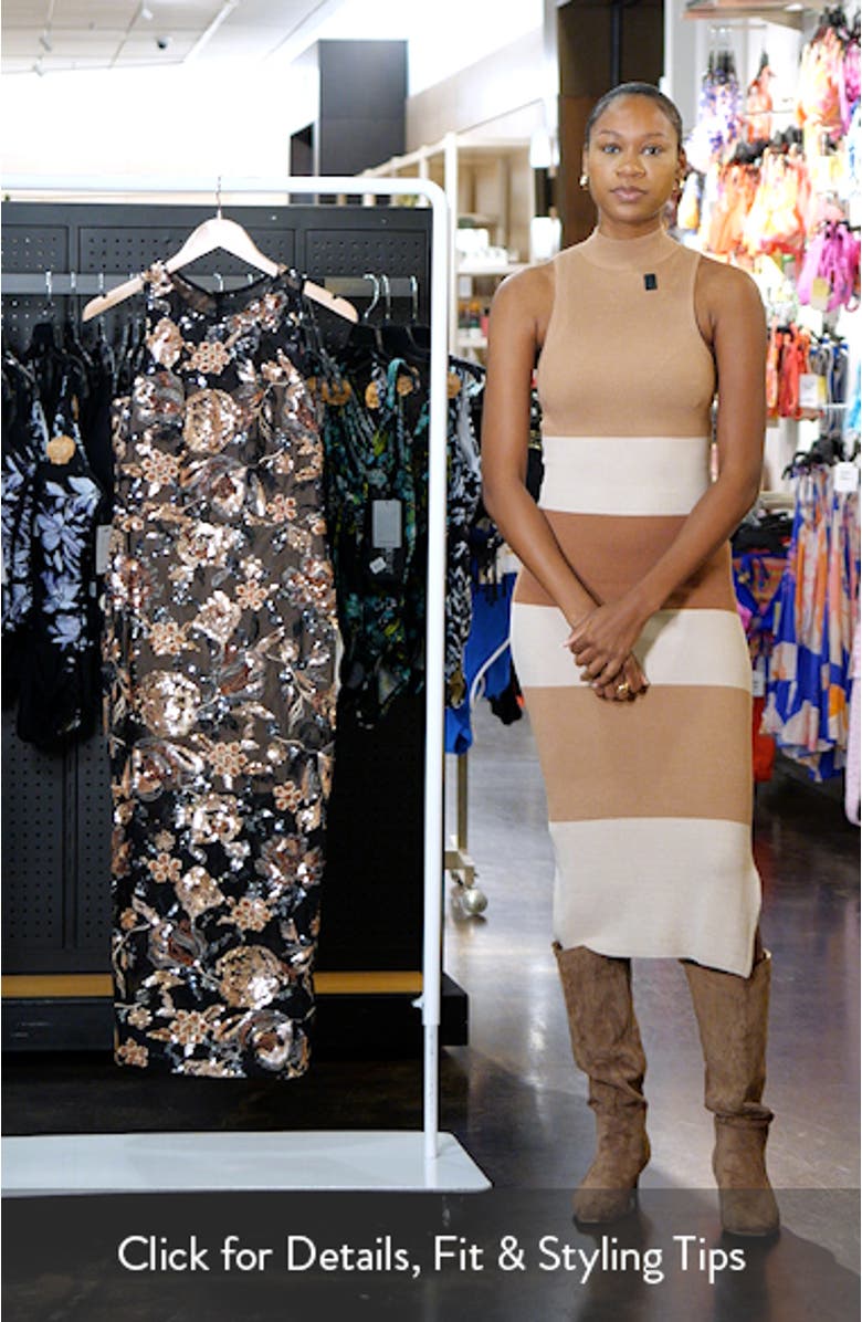 Helena Sequin Floral Cocktail Sheath Dress, sales video thumbnail