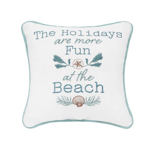 Holidays Are More Fun Christmas Throw Pillow, 10" x 10"