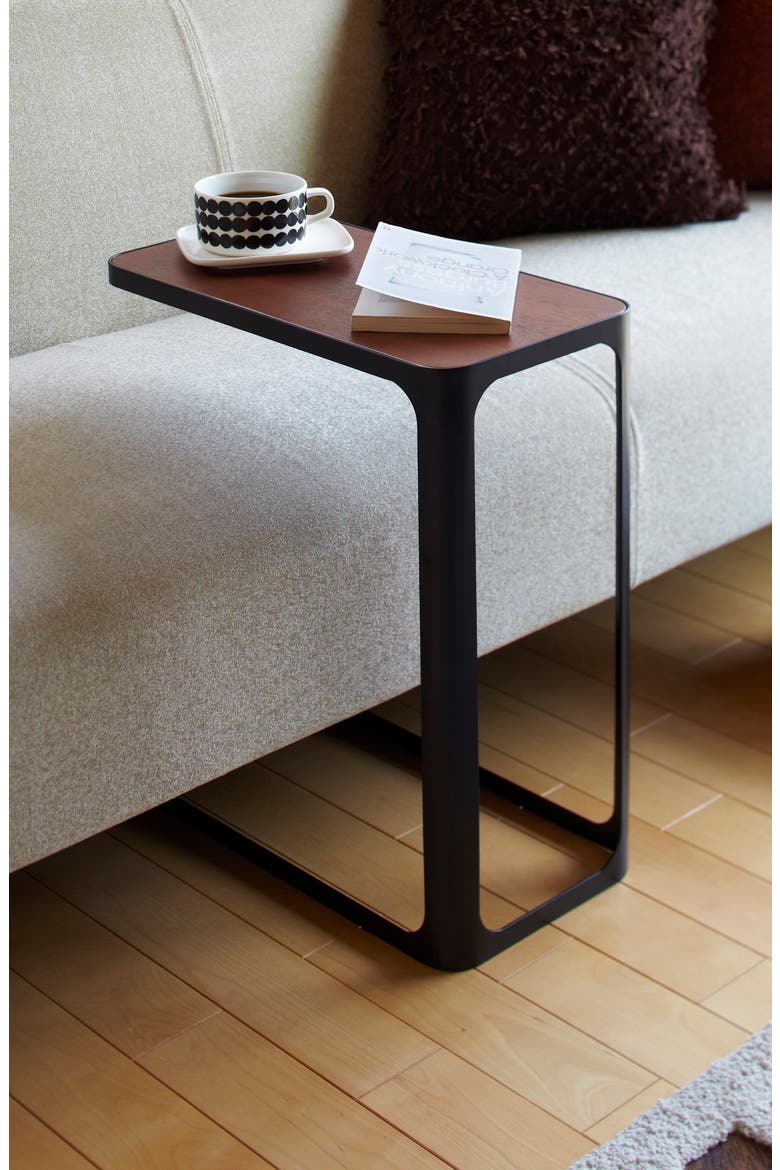 Wood & Steel Accent Table, Alternate, color, BLACK