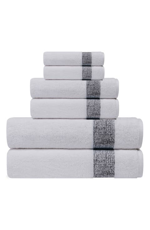 Pera 6-Piece Turkish Cotton Bath Towel Set