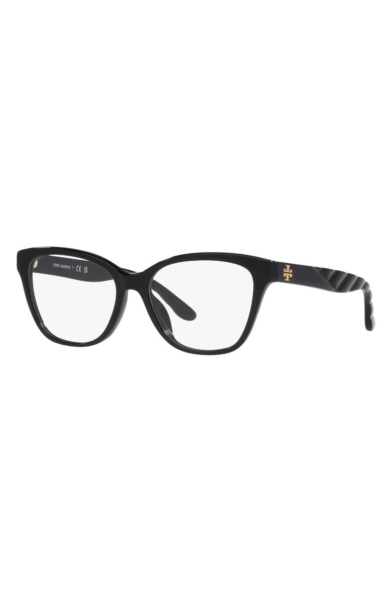 Tory Burch 53mm Rectangular Optical Glasses, Alternate, color, 