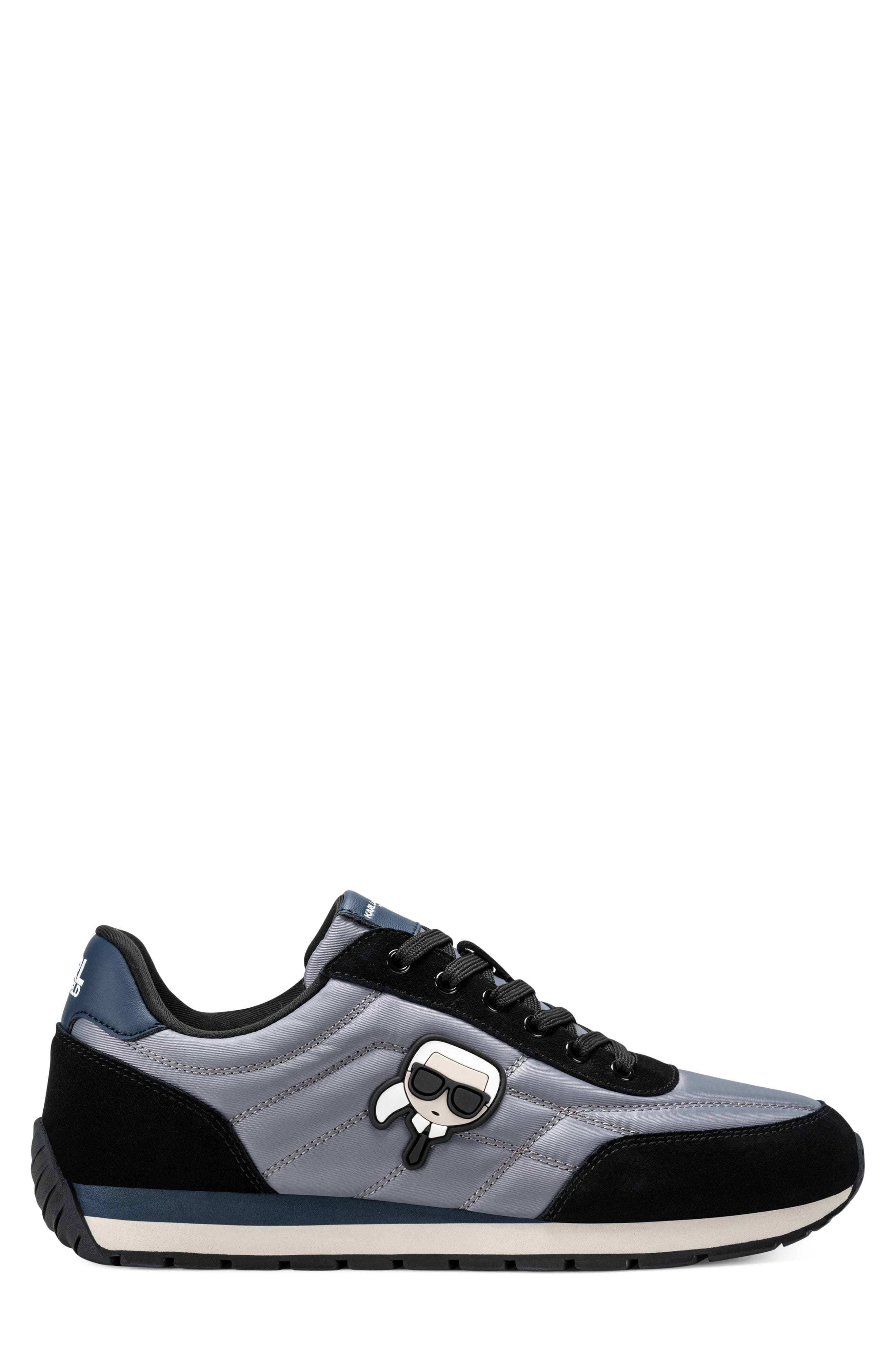 Gault Leather Sneaker, Alternate, color, BLACK/ SILVER