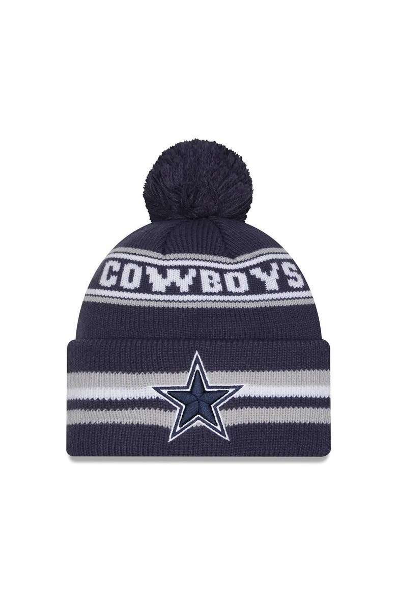 Men's New Era Navy Dallas Cowboys Classic Cuffed Knit Hat with Pom, Main, color, Navy