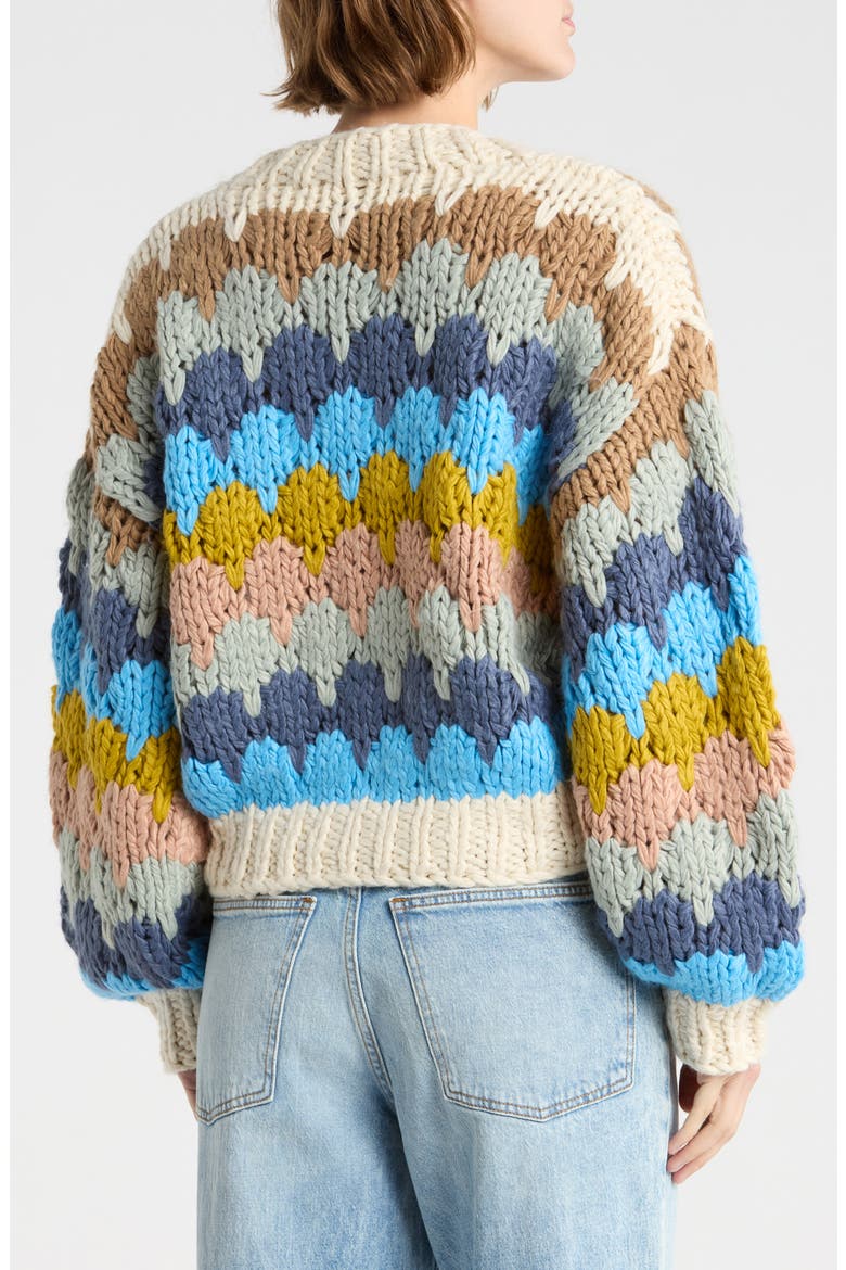 Chunky Stitch Cardigan, Alternate, color, BLUE MULTI