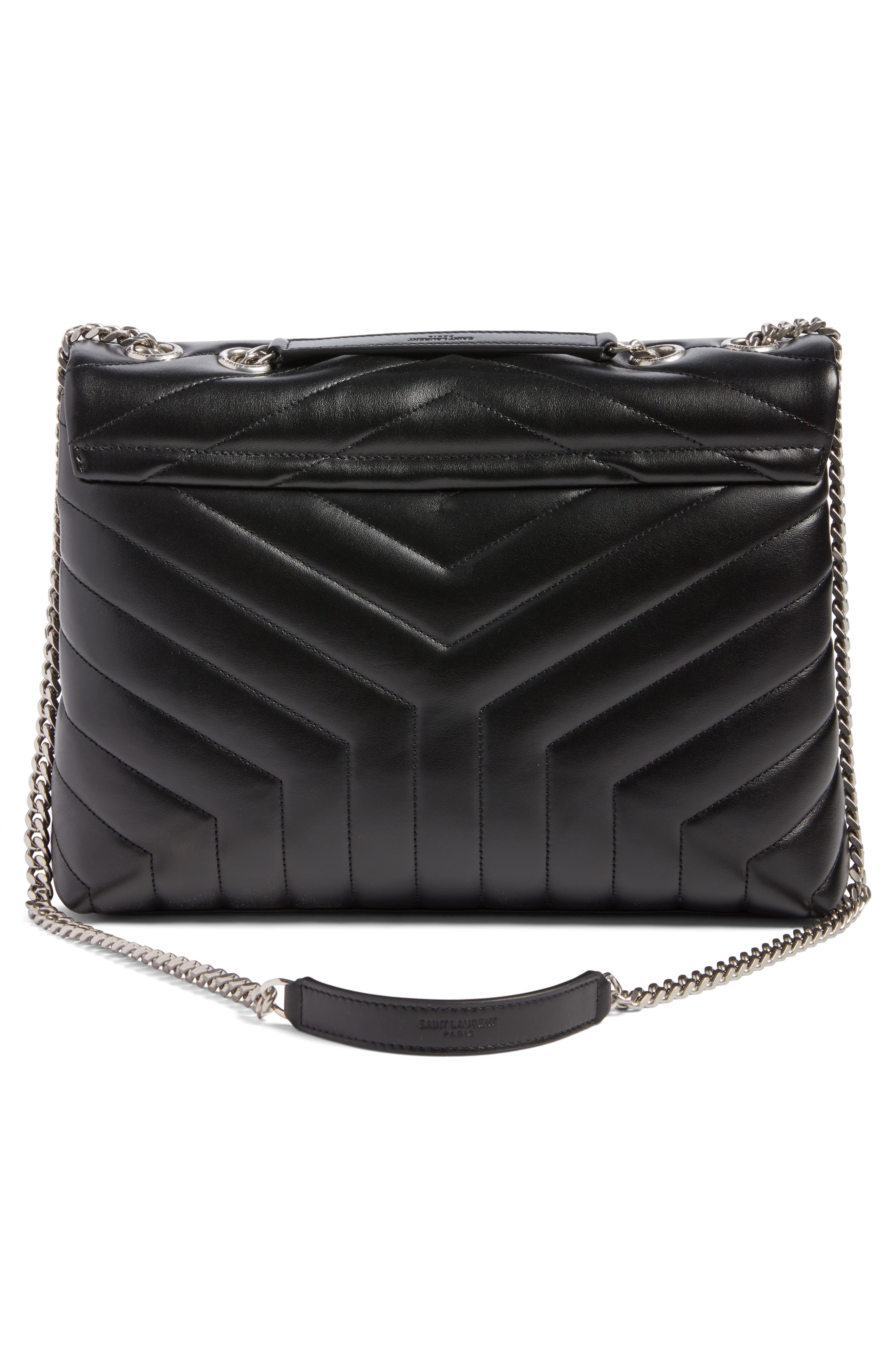 Medium LouLou Calfskin Leather Shoulder Bag, Alternate, color, NERO