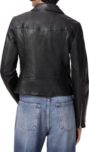 AllSaints Vela Leather Biker Jacket Nordstrom