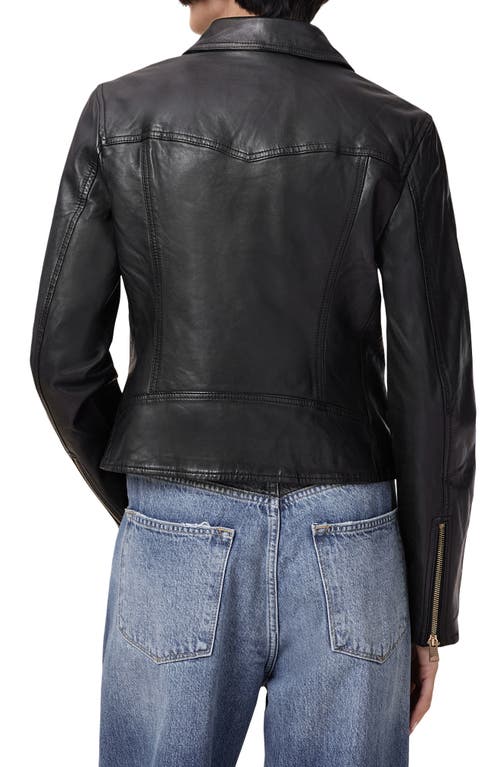 Allsaints Vela Leather Biker Jacket In Black