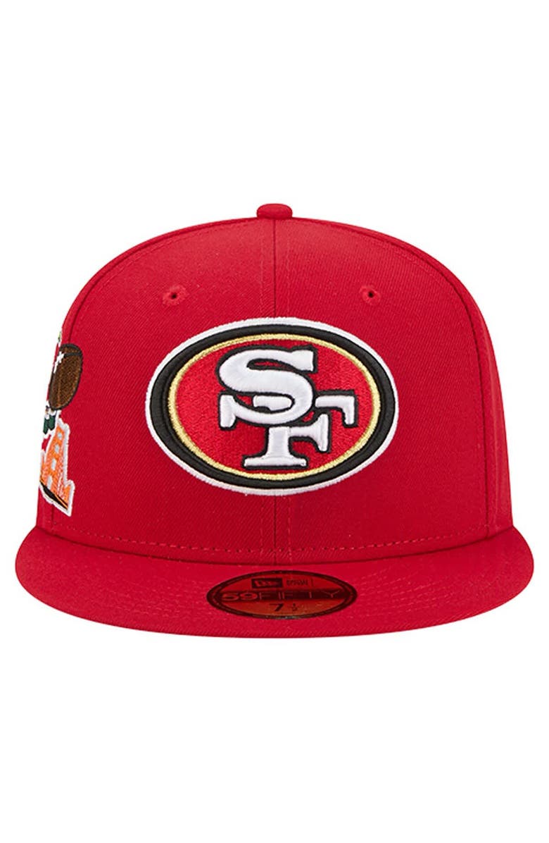 New Era Men
s New Era  Scarlet San Francisco 49ers Group Chat 59FIFTY Fitted Hat, Alternate, color, Scarlet