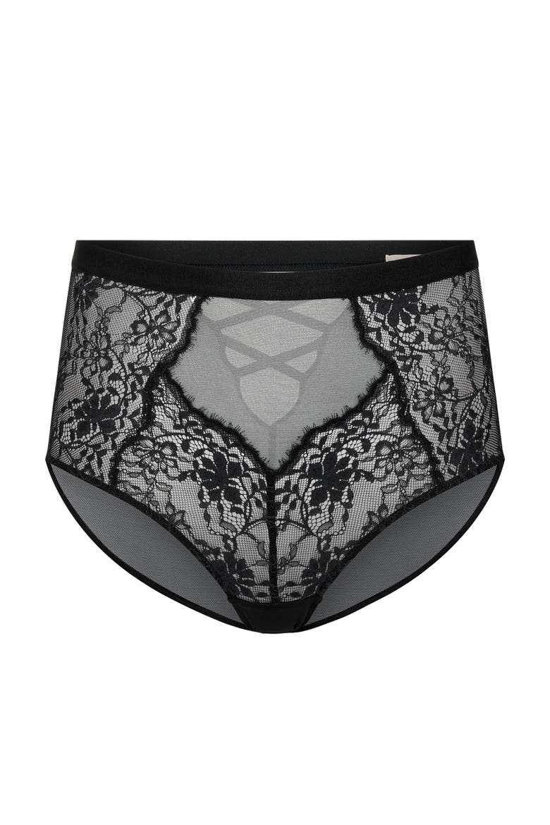 Mila High Waisted Panties, Alternate, color, Black