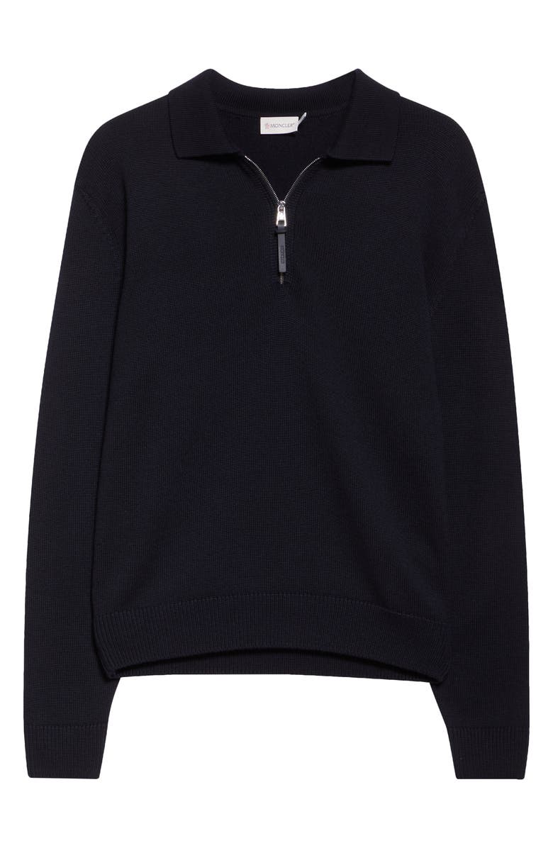 Moncler Tricot Virgin Wool Polo Sweater, Alternate, color, 