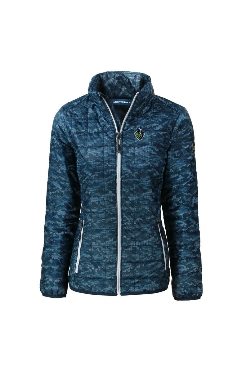 Cutter & Buck Women's Cutter & Buck  Navy Hillsboro Hops Rainier PrimaLoft Eco Insulated Camo Full-Zip Puffer Jacket, Alternate, color, 