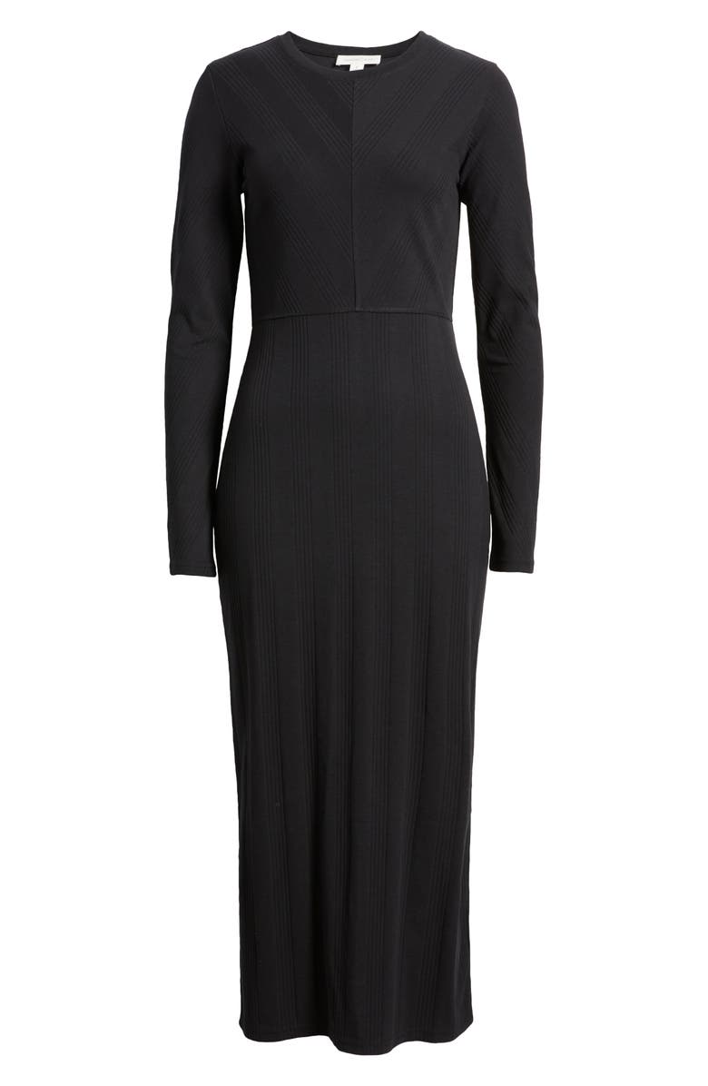 Treasure & Bond Directional Rib Long Sleeve Cotton Blend Knit Dress, Alternate, color, 