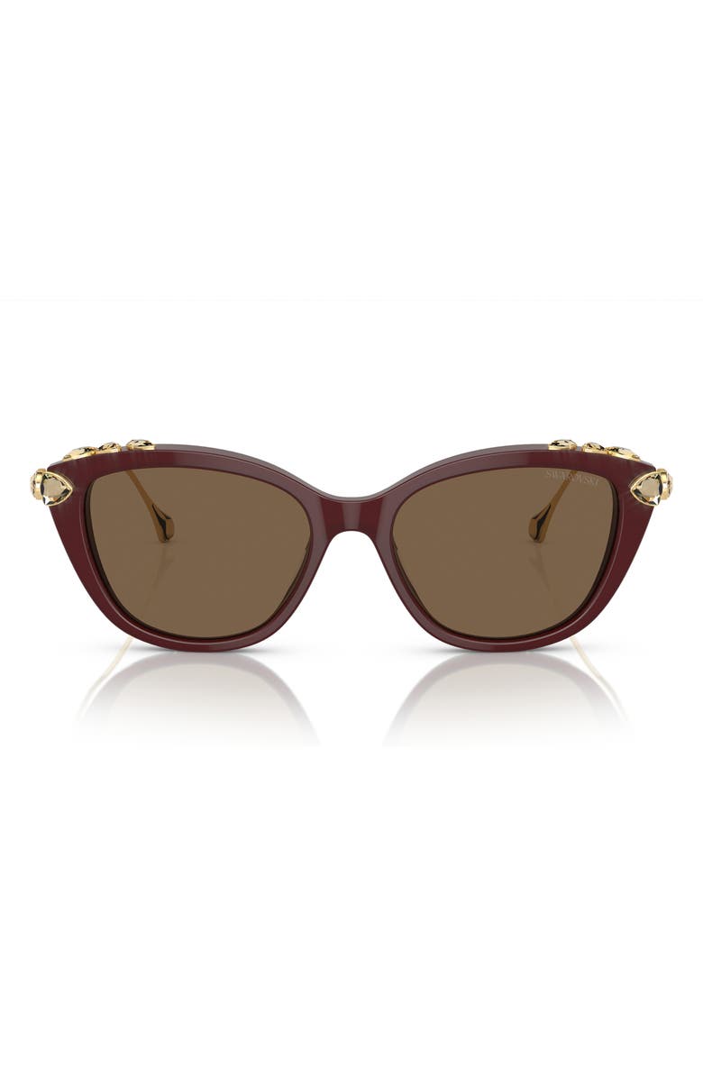 Swarovski 53mm Cat Eye Sunglasses, Main, color, Dark Brown