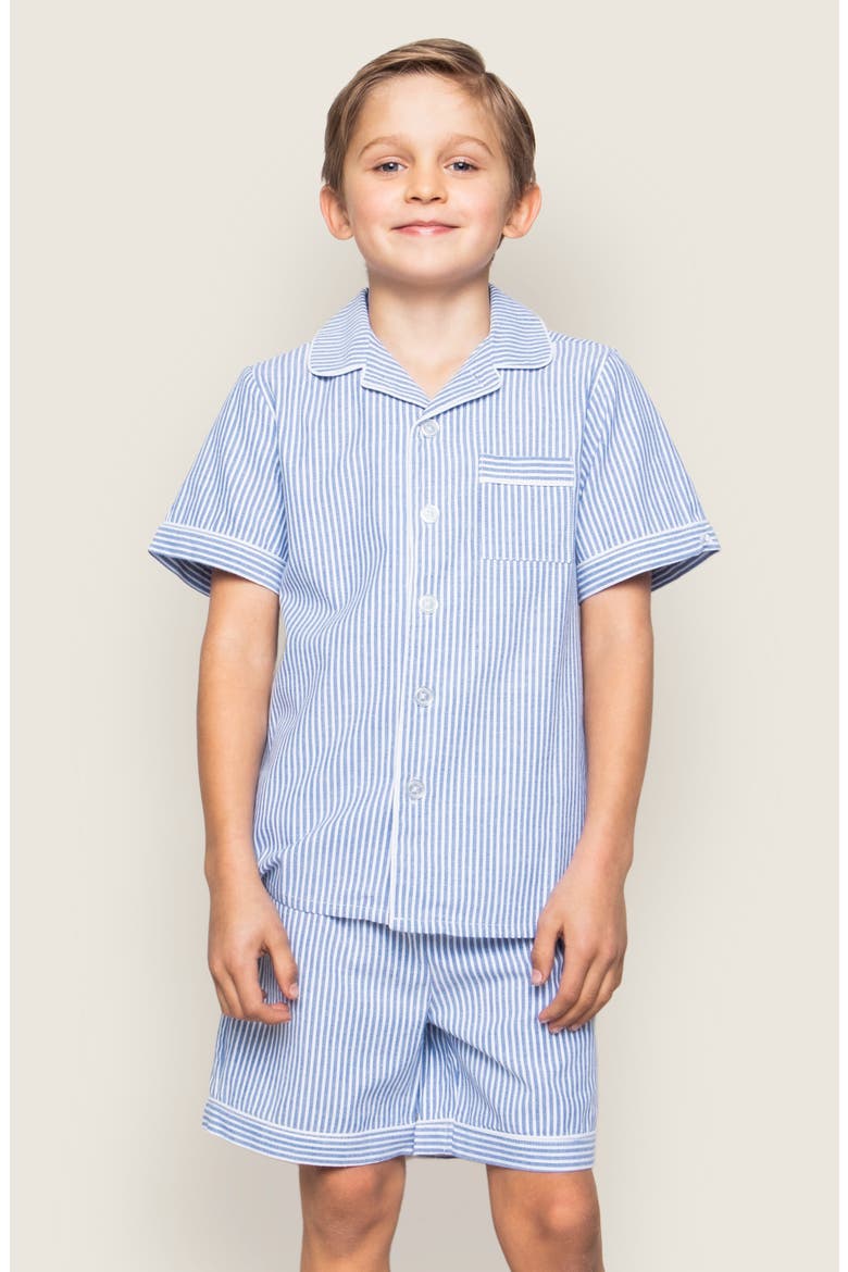 Kids' Striped Short Pajamas, Alternate, color, BLUE