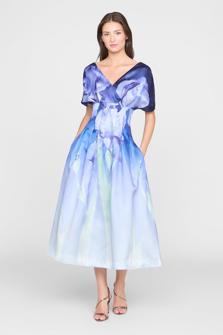 Luretta Contoured Waist Dress, Alternate, color, Moonlight Bloom