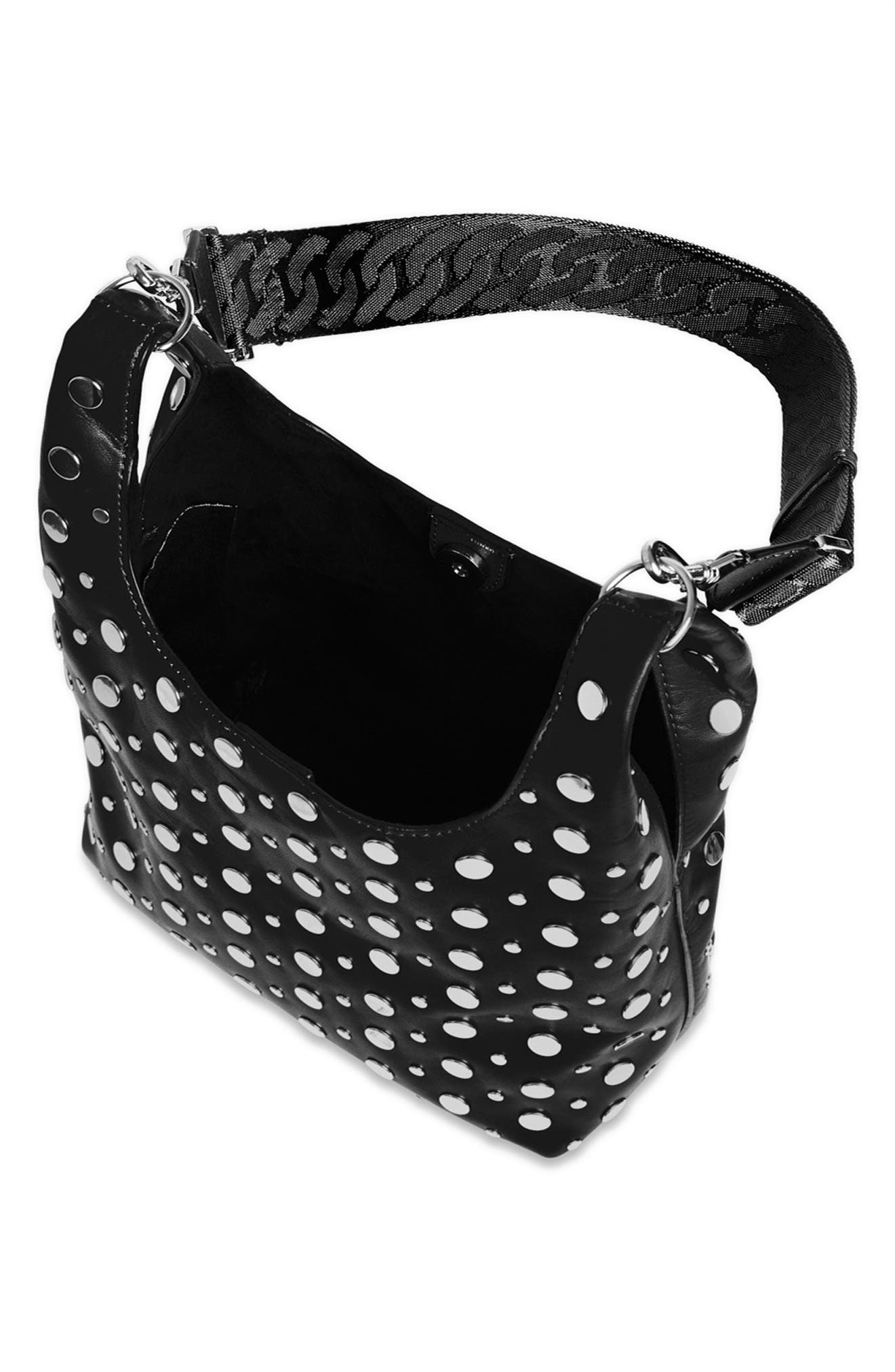 Rebecca Minkoff Ayla Studded Shopper Tote, Alternate, color, Black