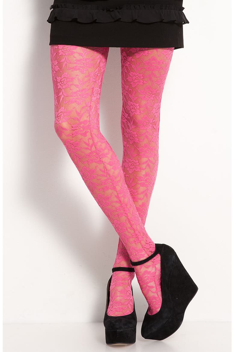 Lacy Tights, Main, color, BUBBLE GUM