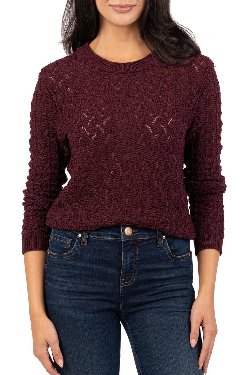 KUT from the Kloth Cosmo Open Stitch Crewneck Sweater, Main, color, 