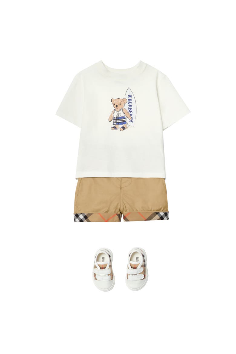 Surfer Bear Cotton T-shirt, Alternate, color, Chalk white