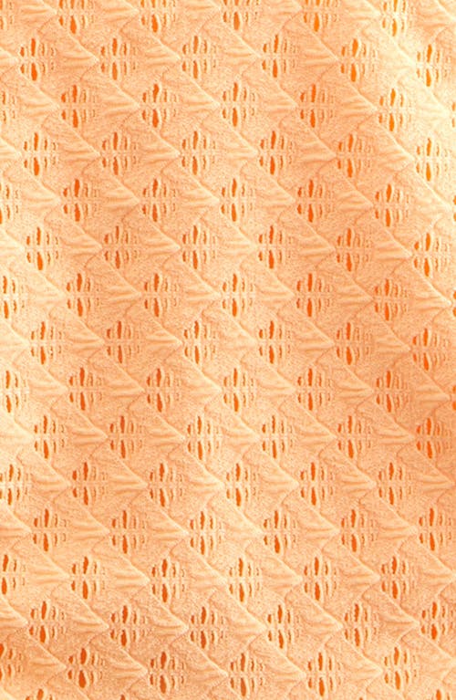 Treasure & Bond Kids' Pointelle Two-piece Swimsuit & Cover-up Sarong Set In Coral Beads