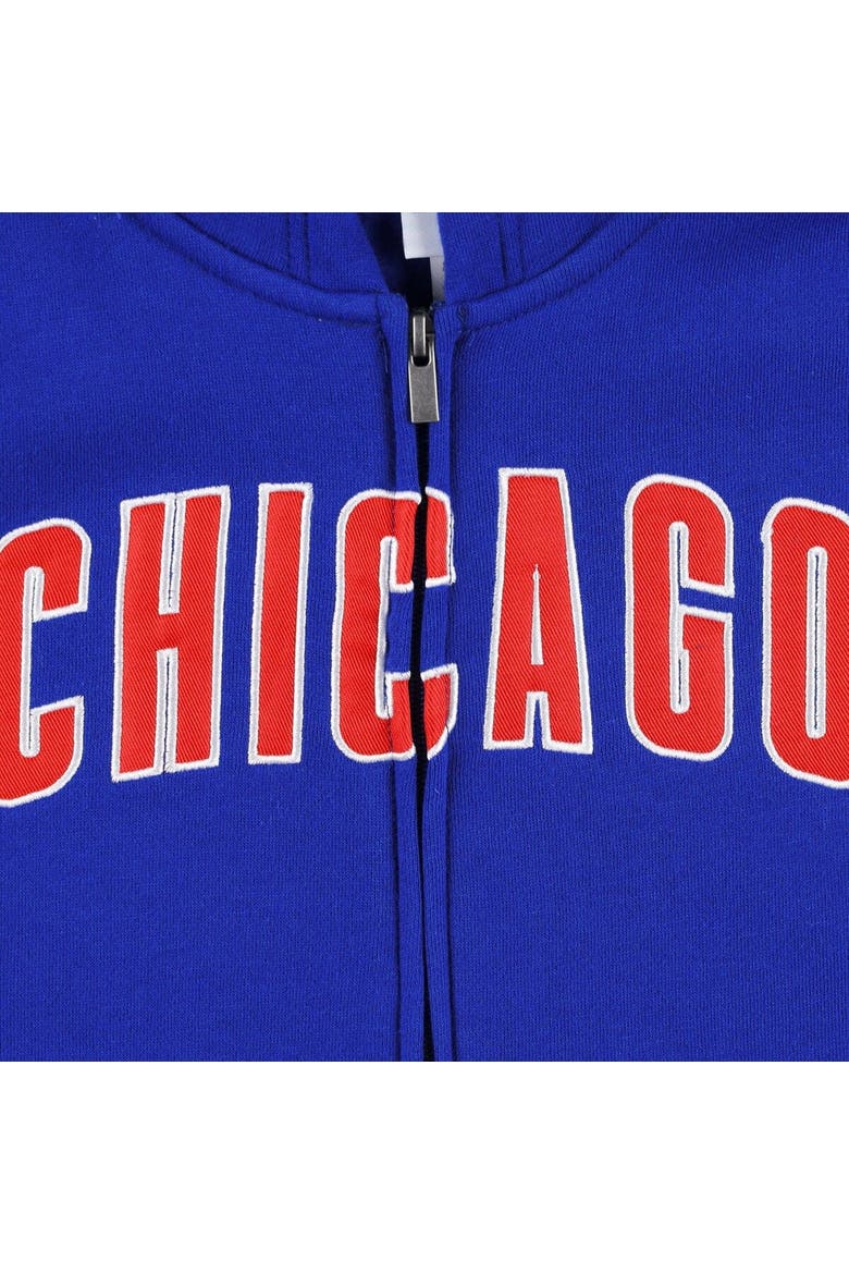 Youth Royal Chicago Cubs Wordmark Full-Zip Fleece Hoodie, Alternate, color, Royal