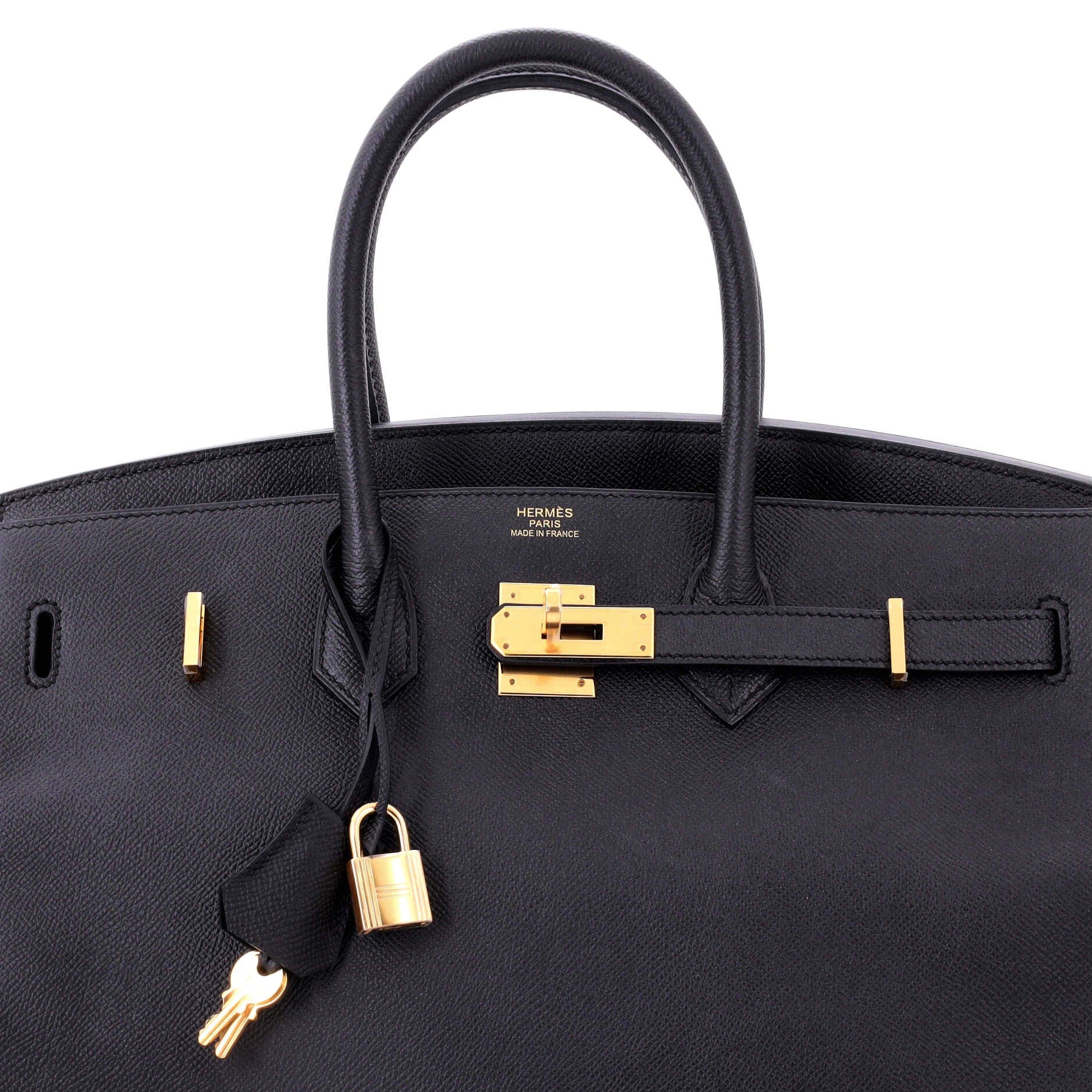 Pre-Owned Hermes Birkin Handbag Black Epsom with Gold Hardware 35, Alternate, color, 