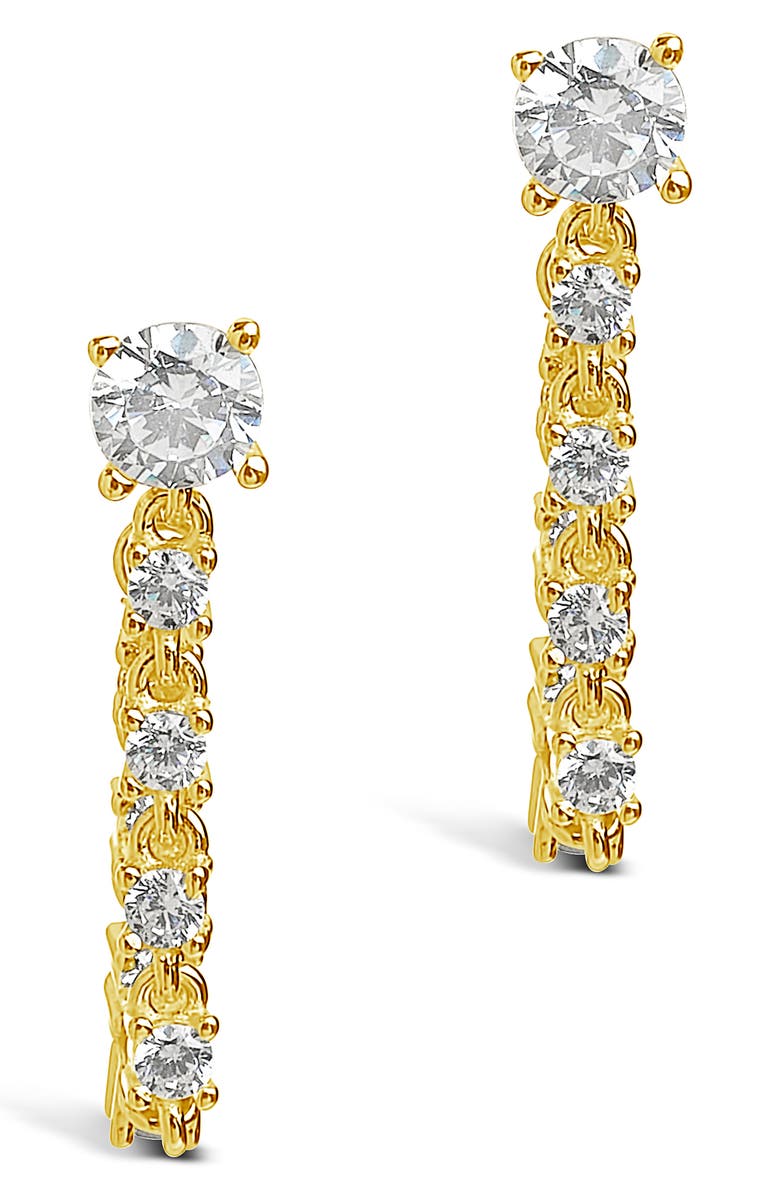 Sterling Forever Cubic Zirconia Drop Earrings, Main, color, 