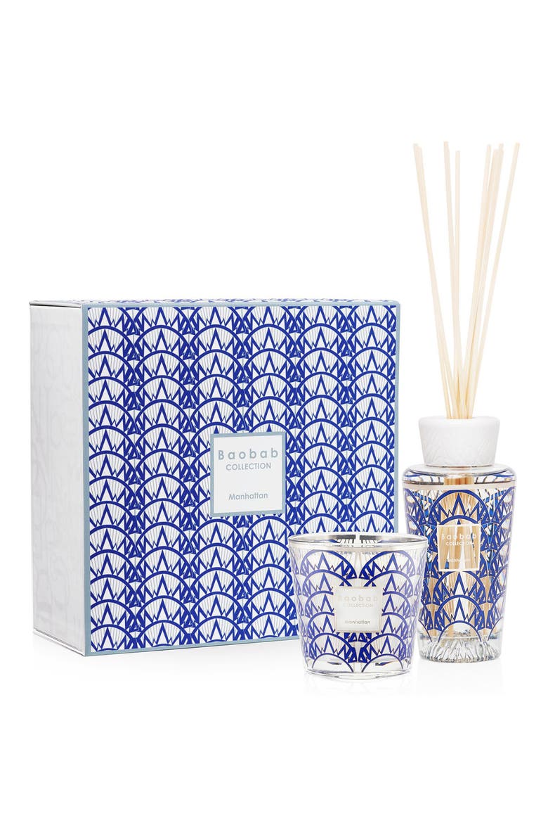 My First Baobab Manhattan Candle & Diffuser Set, Main, color, BLUE