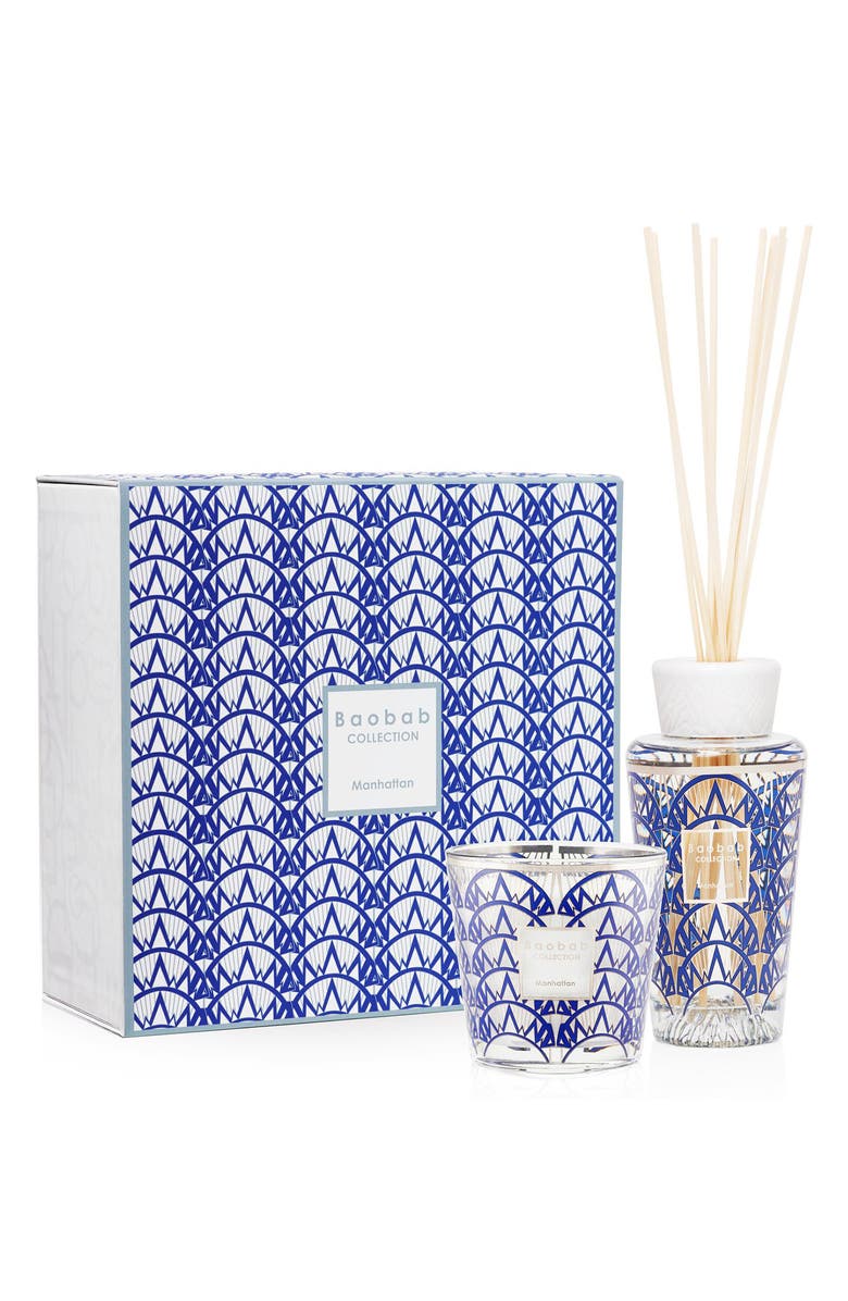 Baobab Collection My First Baobab Manhattan Candle & Diffuser Set, Main, color, Blue